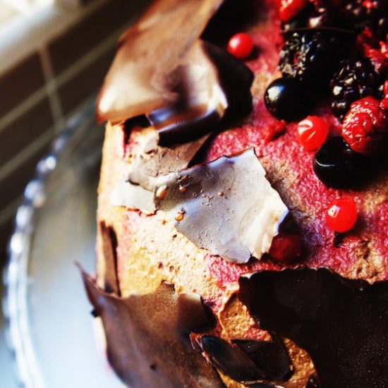 Torta de Chocolate e Morango