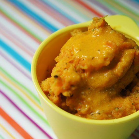 Purê de Cenoura, Brócolis e Tomate para Bebês