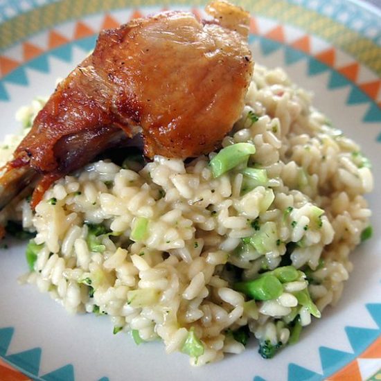 Receita de Risoto de Brócolis com Bacon