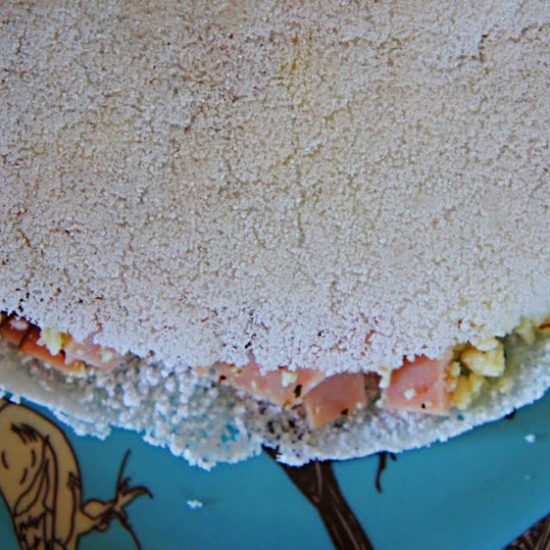 Receita de Tapioca com Recheio de Peito de Peru, Ricota e Oregano