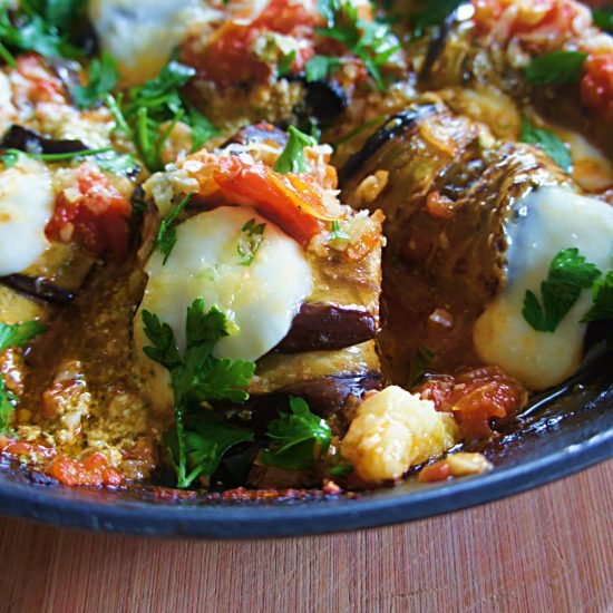 Receita de Berinjela com Recheio de Ricota e Espinafre