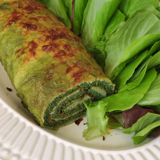 Receita de Rocambole de Espinafre