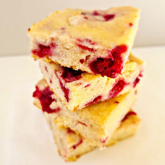 Receita de Blondies com Framboesa